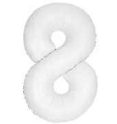 Pkg White Number Eight 34"
